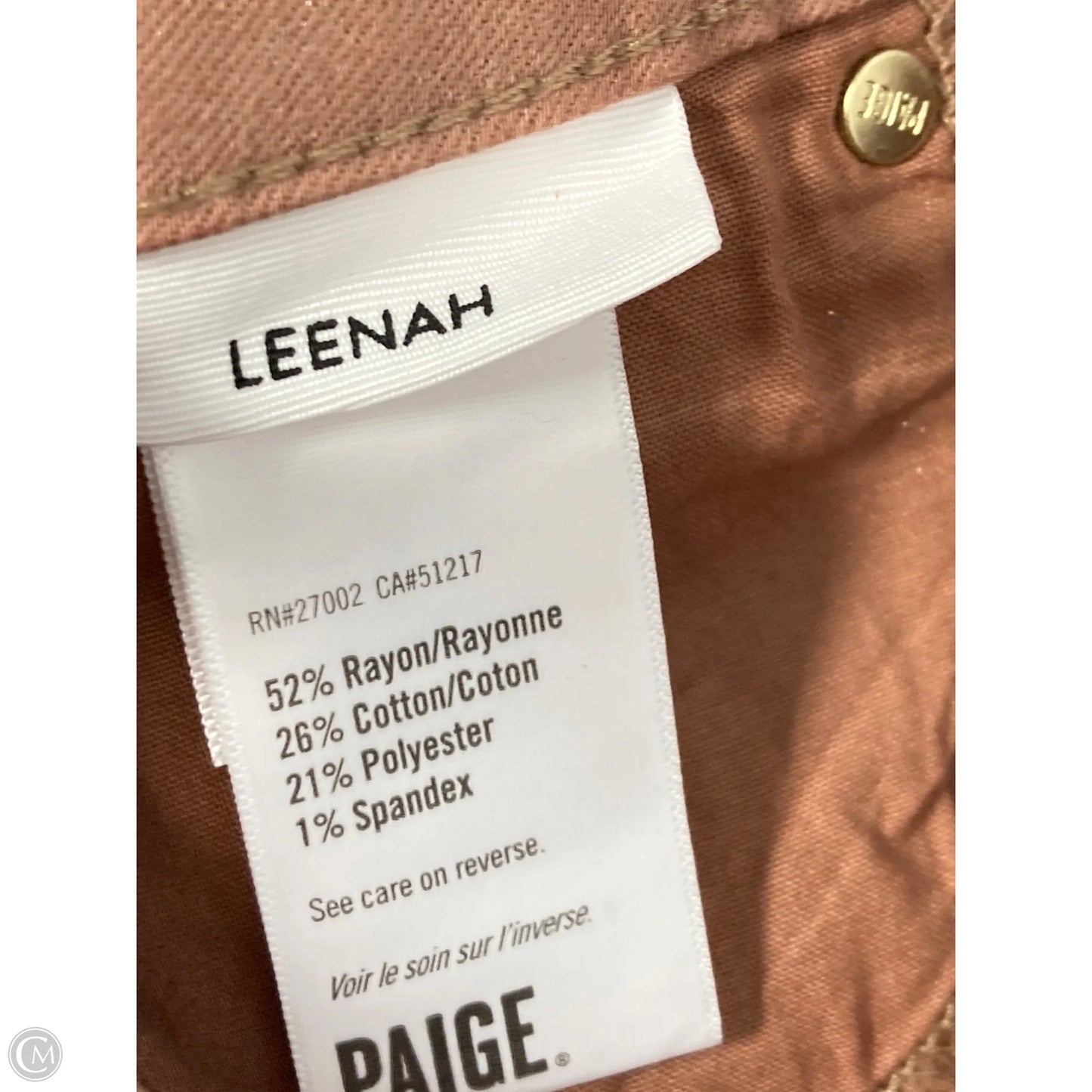 Jeans Wide Leg By Paige In Bronze, Size: 2