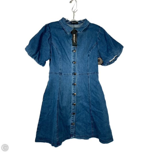 Dress Casual Midi By Allegra K In Blue Denim, Size: S