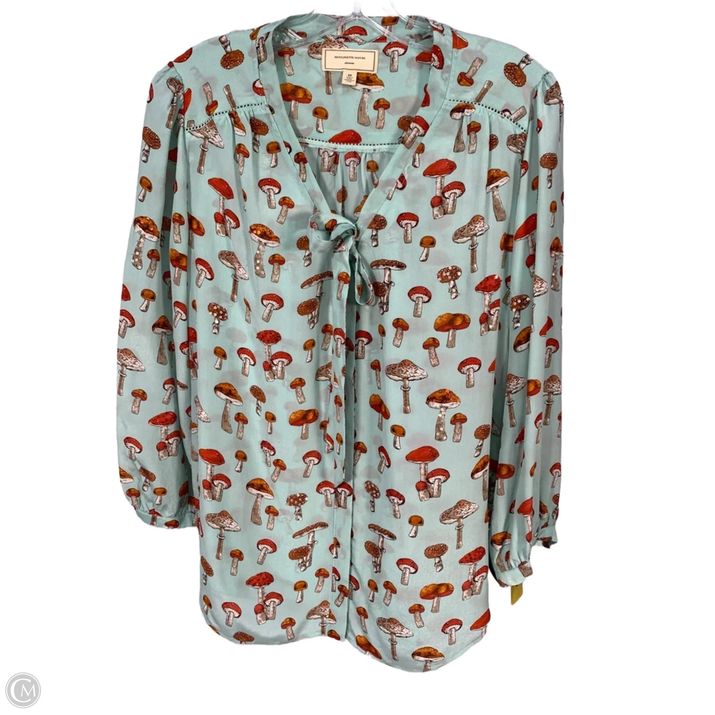 Blouse Long Sleeve By Clothes Mentor In Green & Orange, Size: M