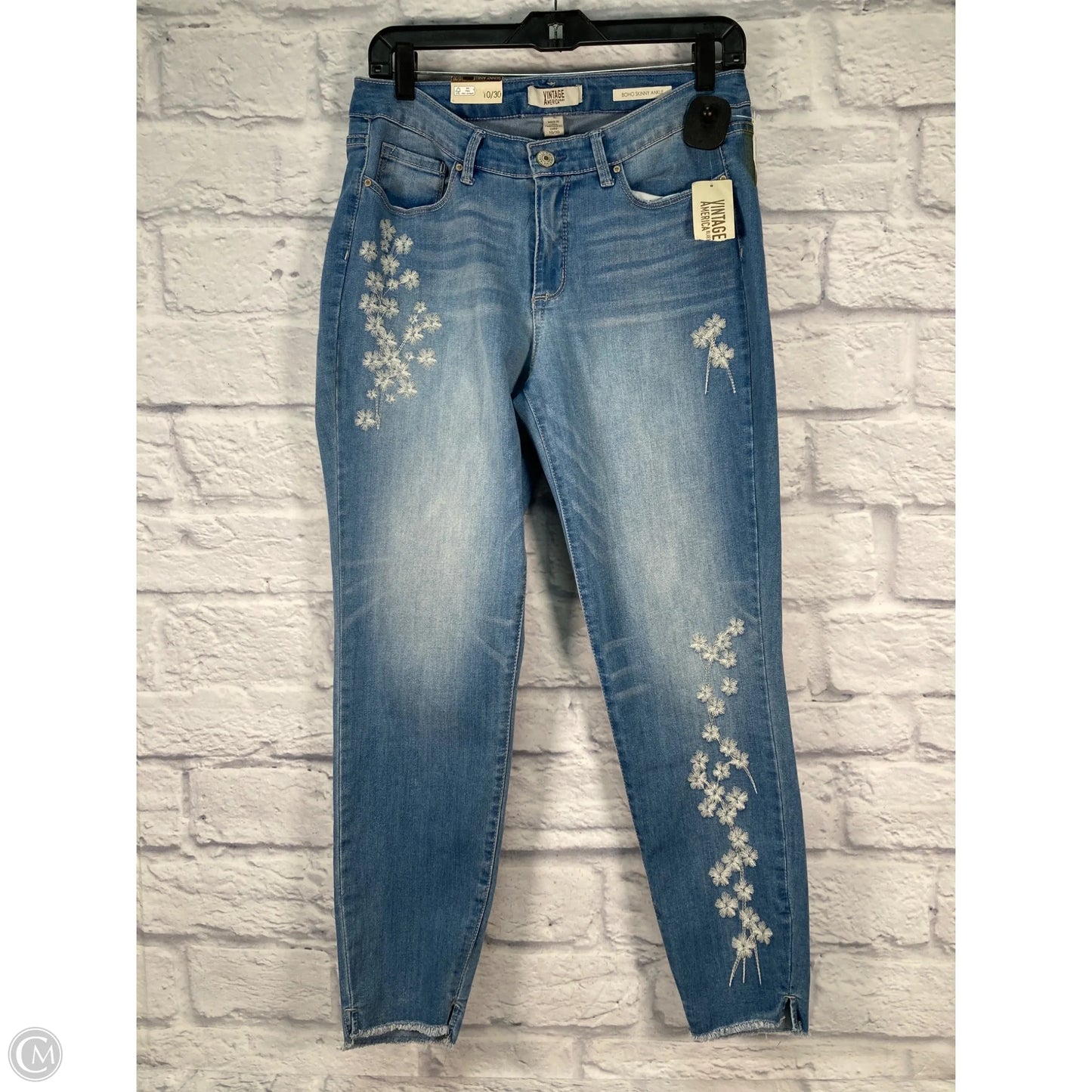 Jeans Skinny By Vintage America In Blue Denim, Size: 10