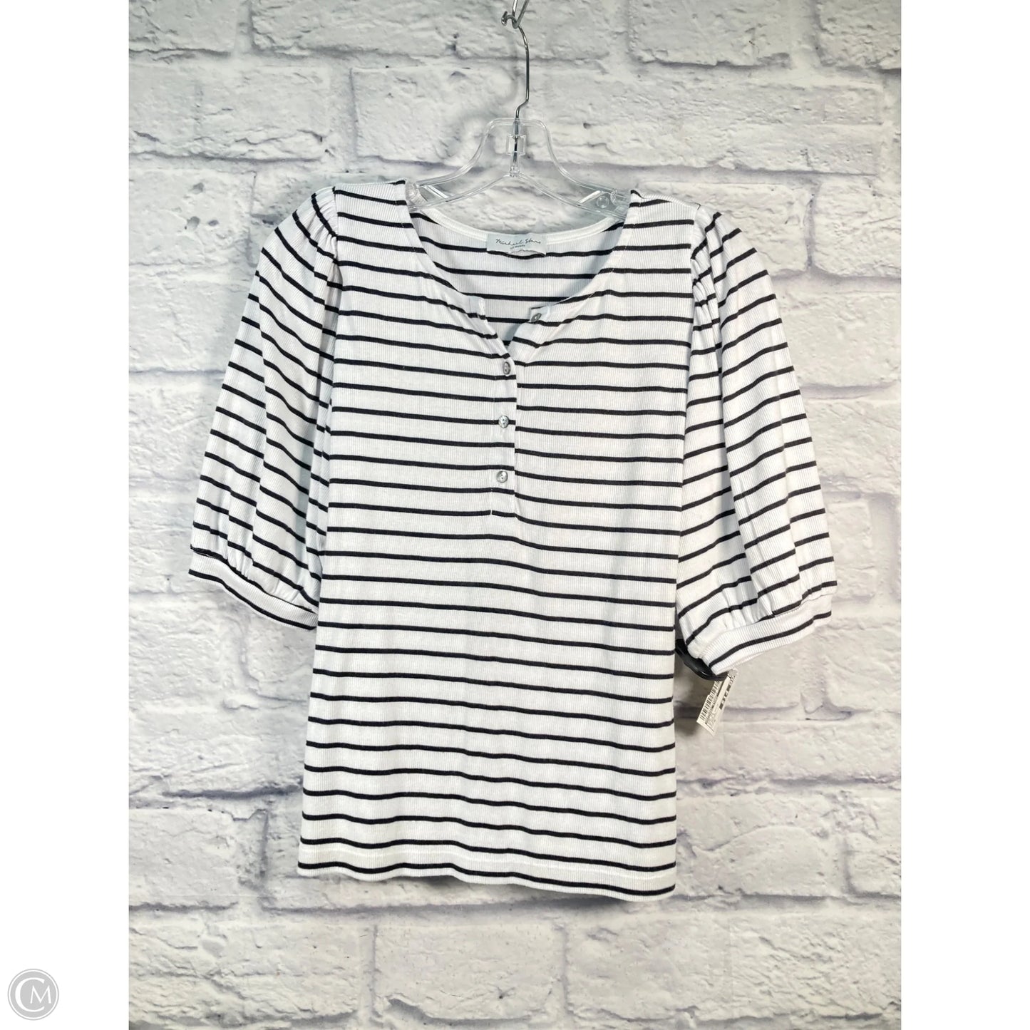 Top Short Sleeve By Michael Stars In Black & White, Size: M