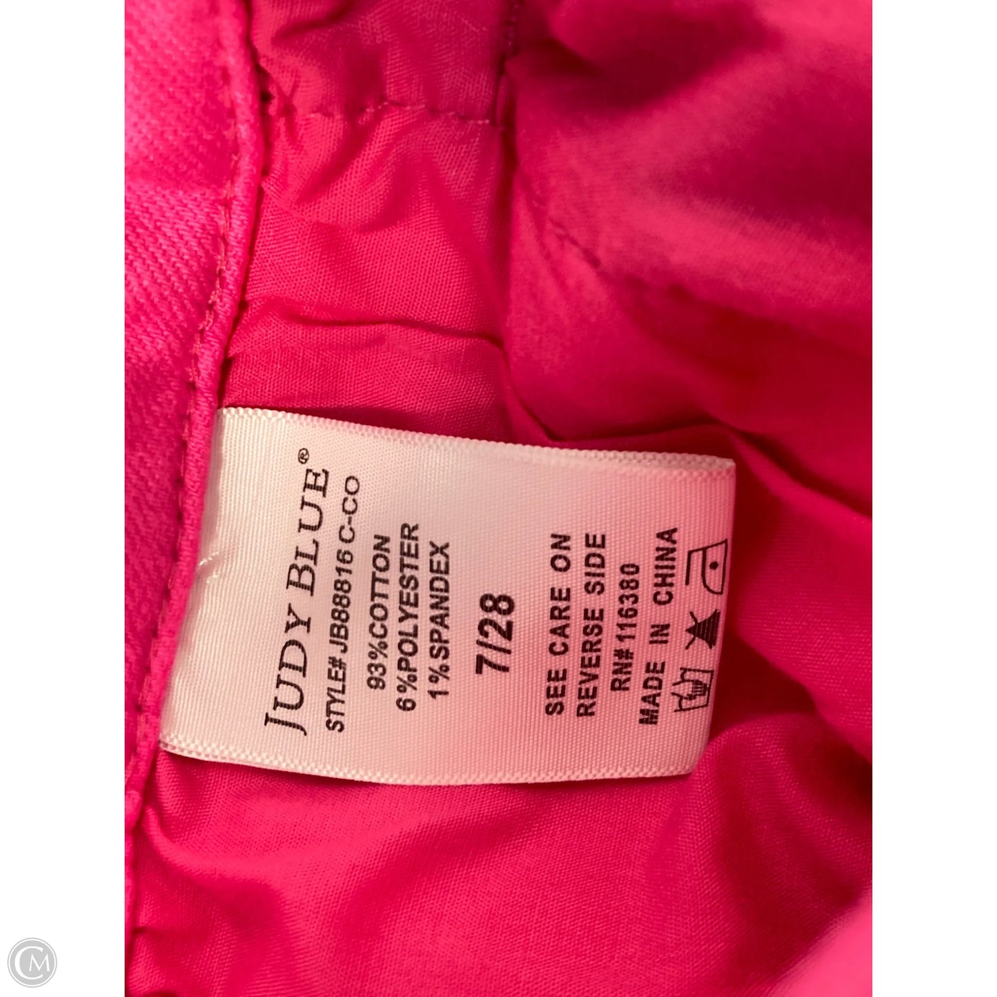 Jeans Wide Leg By Judy Blue In Pink Denim, Size: 8