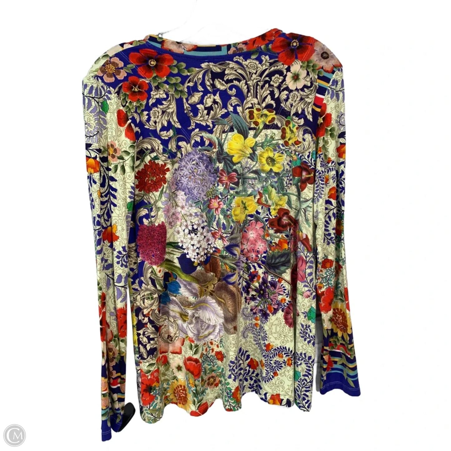 Top Long Sleeve By Johnny Was In Blue & Yellow, Size: S