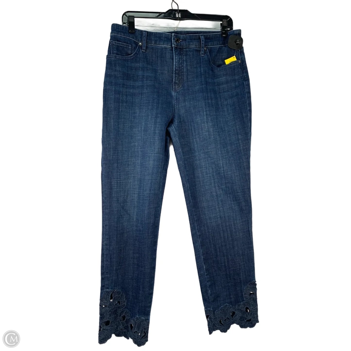 Jeans Cropped By Chicos In Blue Denim, Size: 8