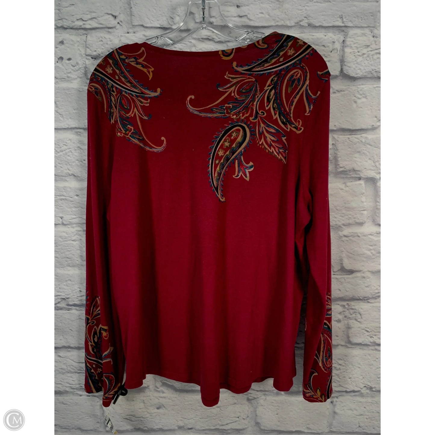 Top Long Sleeve By Chicos In Maroon, Size: L