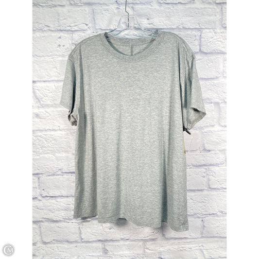 Athletic Top Short Sleeve By Lululemon In Grey, Size: M