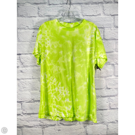 Athletic Top Short Sleeve By Lululemon In Green & White, Size: M