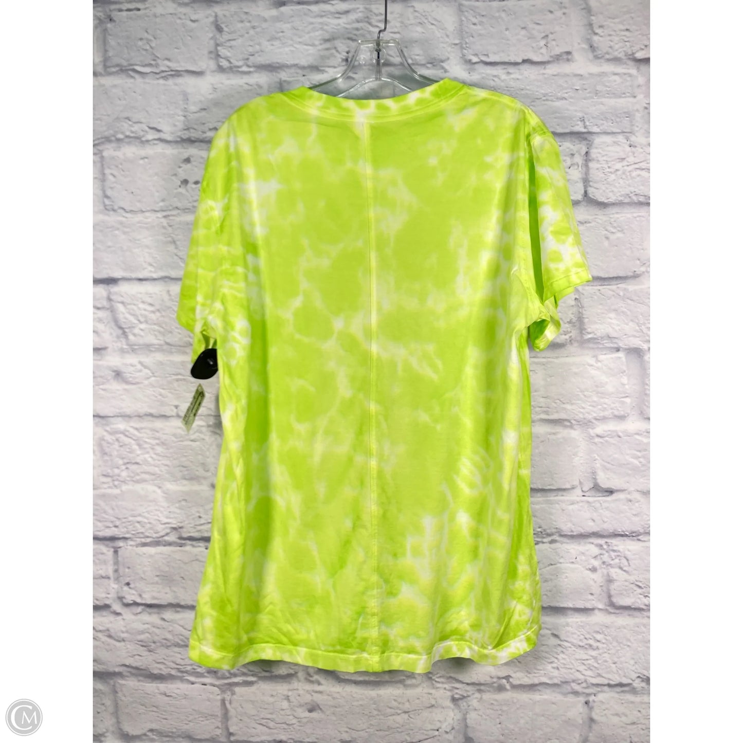 Athletic Top Short Sleeve By Lululemon In Green & White, Size: M