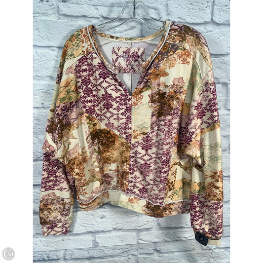 Top Long Sleeve By Pilcro In Orange & Purple, Size: S