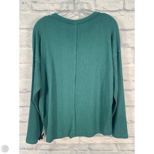 Top Long Sleeve By Anthropologie In Teal, Size: L