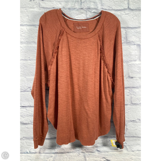 Top Long Sleeve By Pilcro In Orange, Size: L