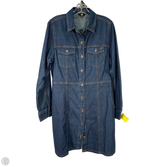 Dress Casual Midi By Frye And Co In Blue Denim, Size: L