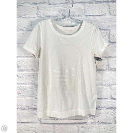 Athletic Top Short Sleeve By Lululemon In Grey, Size: S