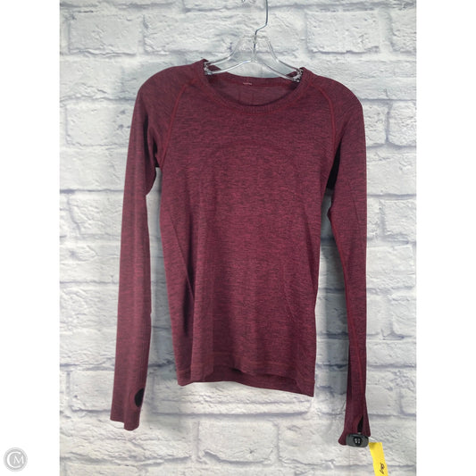 Athletic Top Long Sleeve Crewneck By Lululemon In Red, Size: S