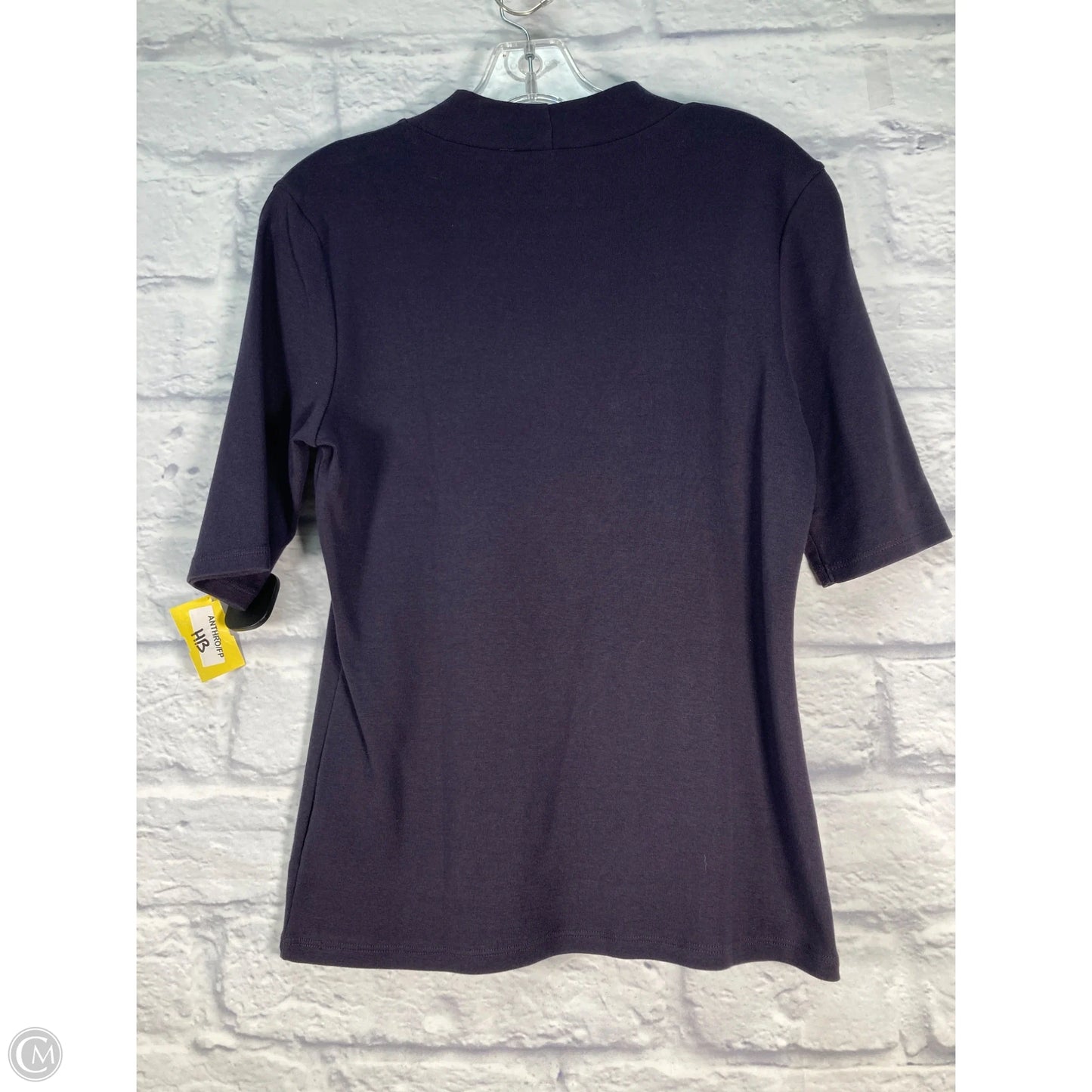 Top Short Sleeve By Anthropologie In Navy, Size: M