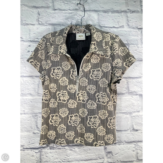 Top Short Sleeve By Maeve In Black & Cream, Size: M