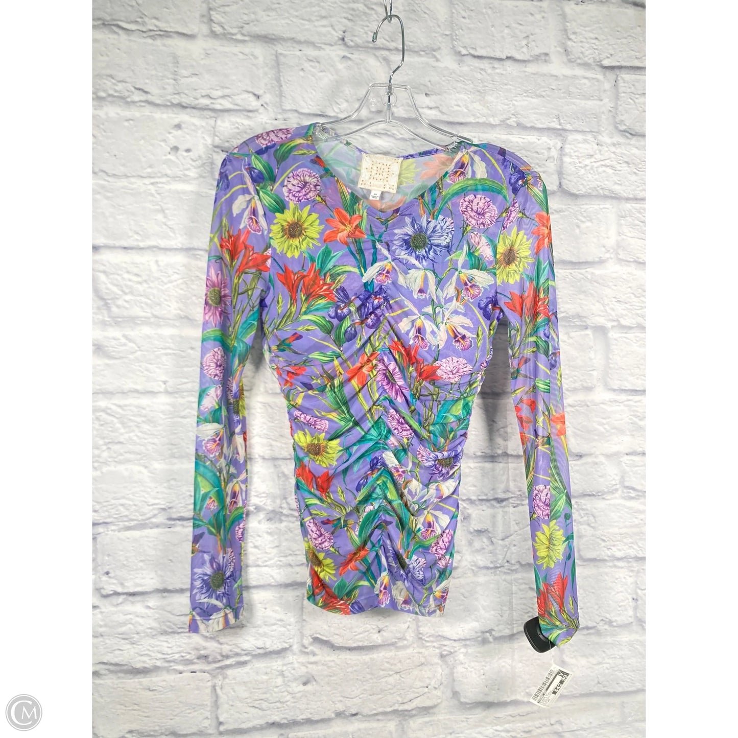 Blouse Long Sleeve By Johnny Was In Green & Purple, Size: Xs