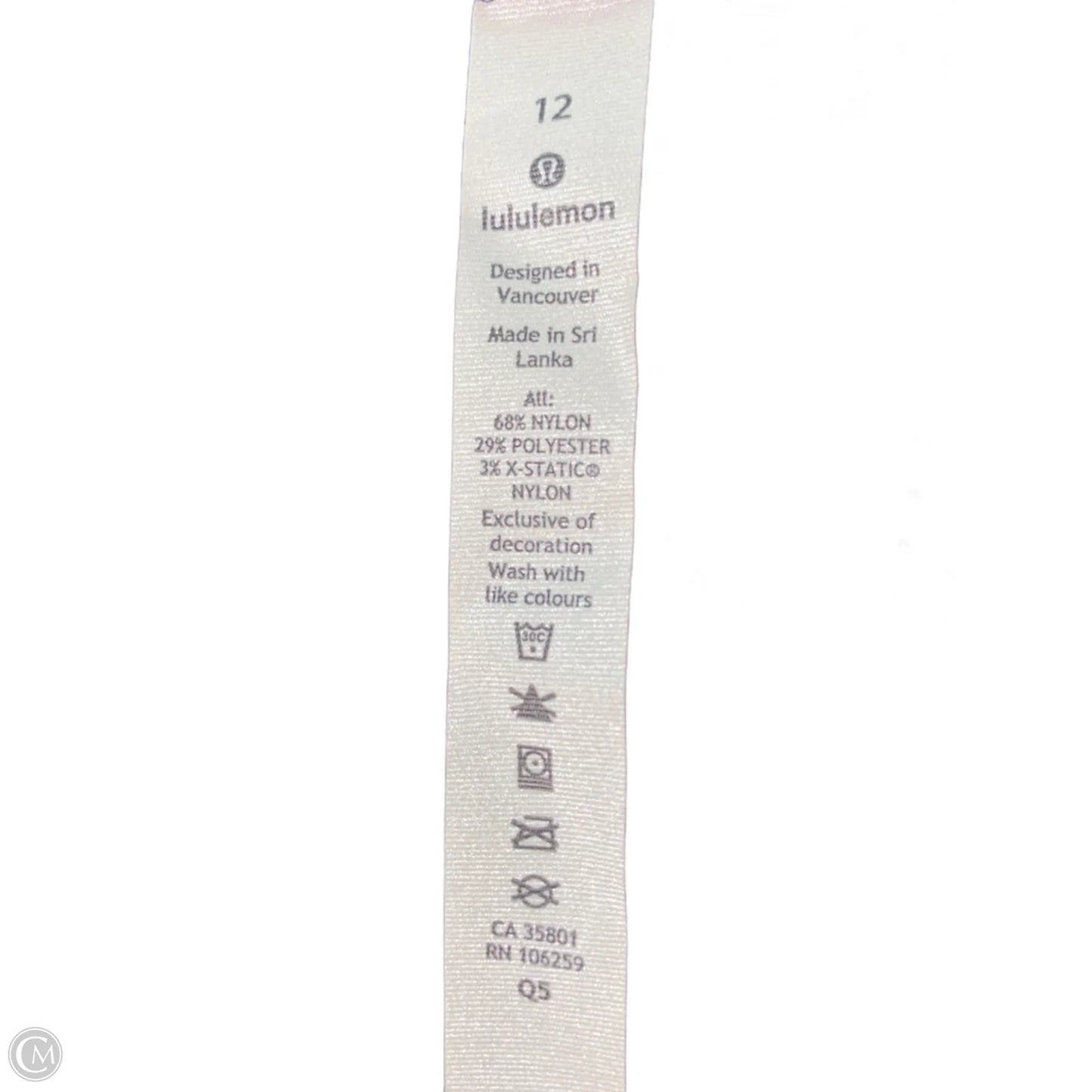 Athletic Tank Top By Lululemon In Black, Size: L