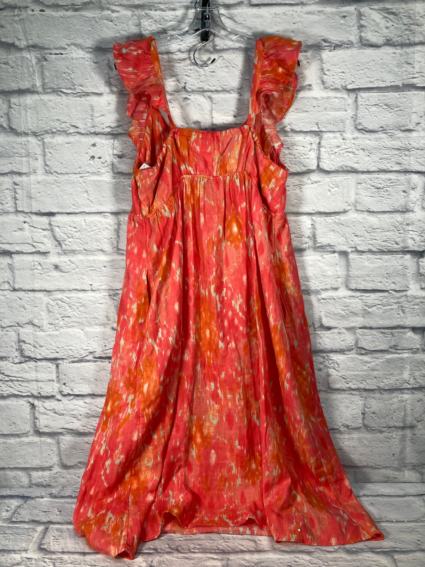 Dress Casual Maxi By Time And Tru In Orange & Pink, Size: Xl