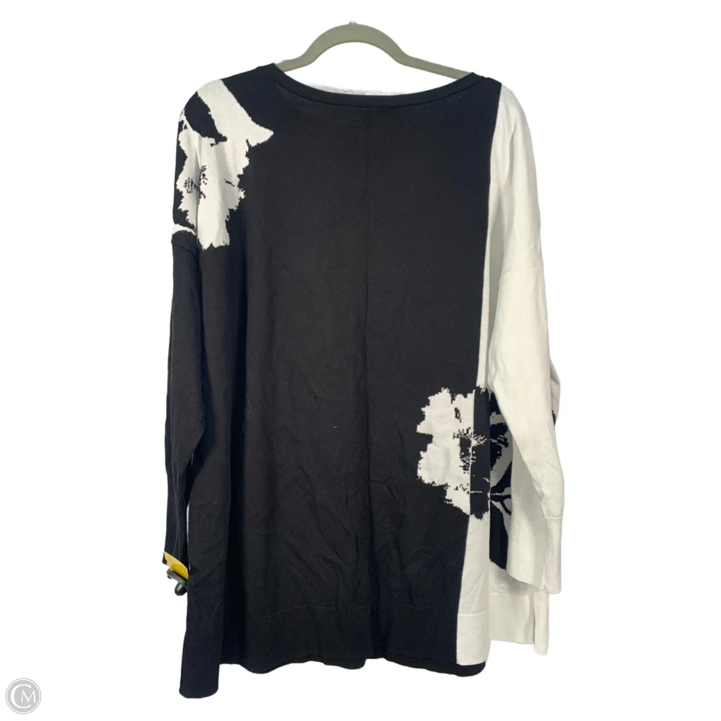 Sweater By Chicos In Black & Cream, Size: Xl