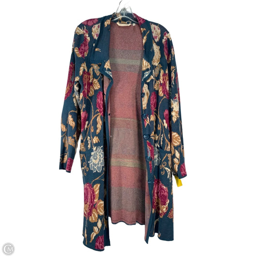 Sweater Cardigan By Soft Surroundings In Blue & Pink, Size: L