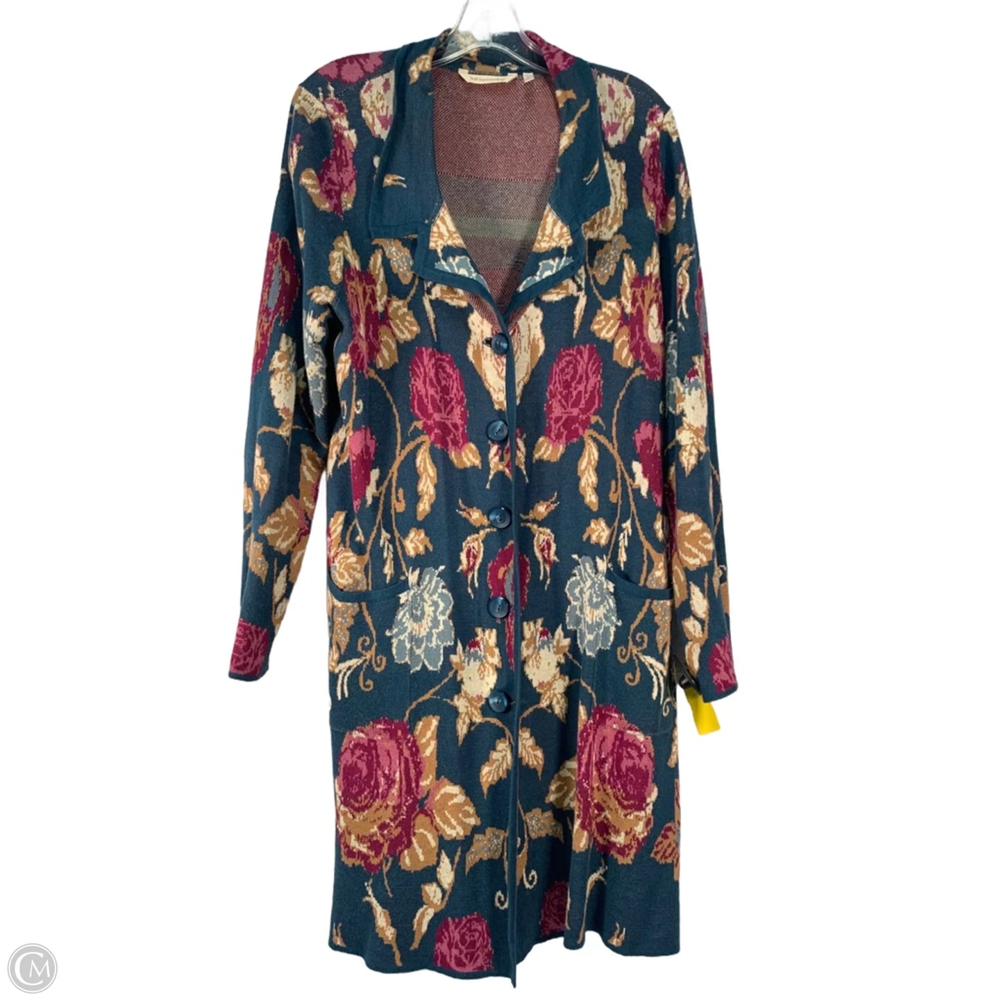 Sweater Cardigan By Soft Surroundings In Blue & Pink, Size: L