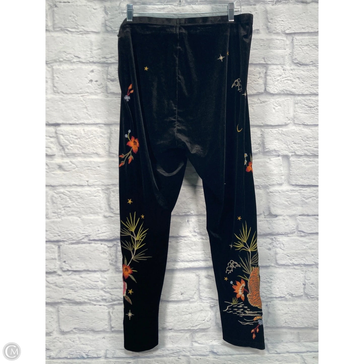 Pants Leggings By Johnny Was In Black & Yellow, Size: 16