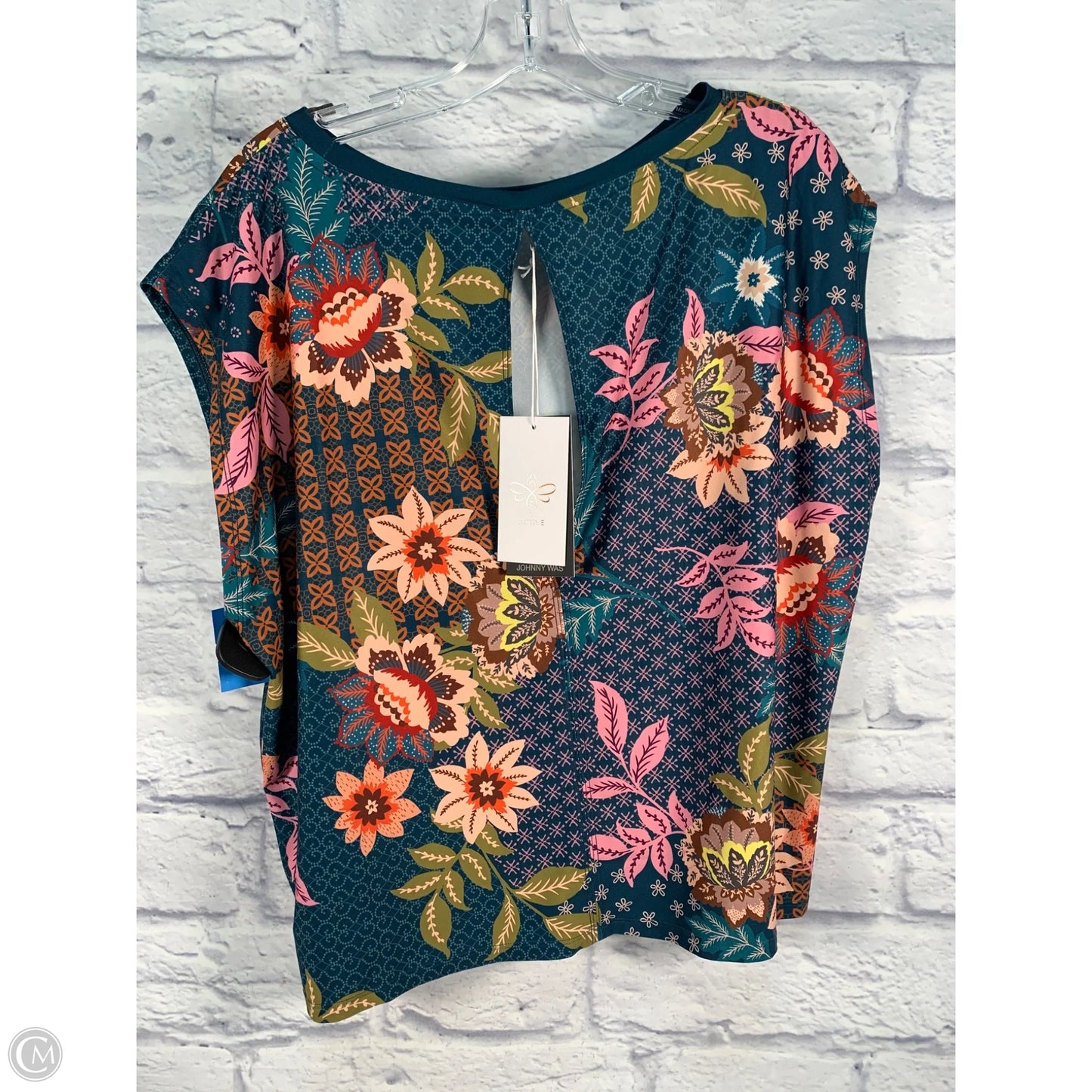 Top Short Sleeve By Johnny Was In Teal, Size: Xl