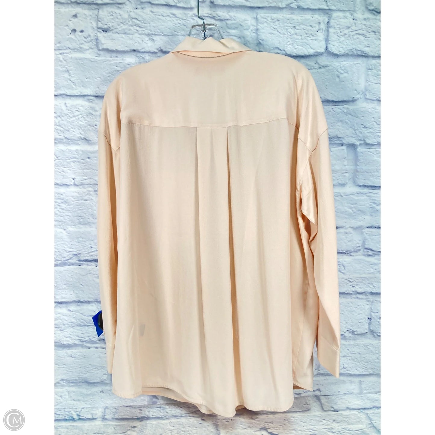 Blouse Designer By Lafayette 148 In Peach, Size: L