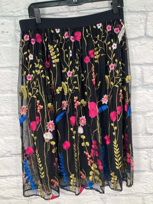 Skirt Midi By Susan Graver In Black & Pink, Size: M