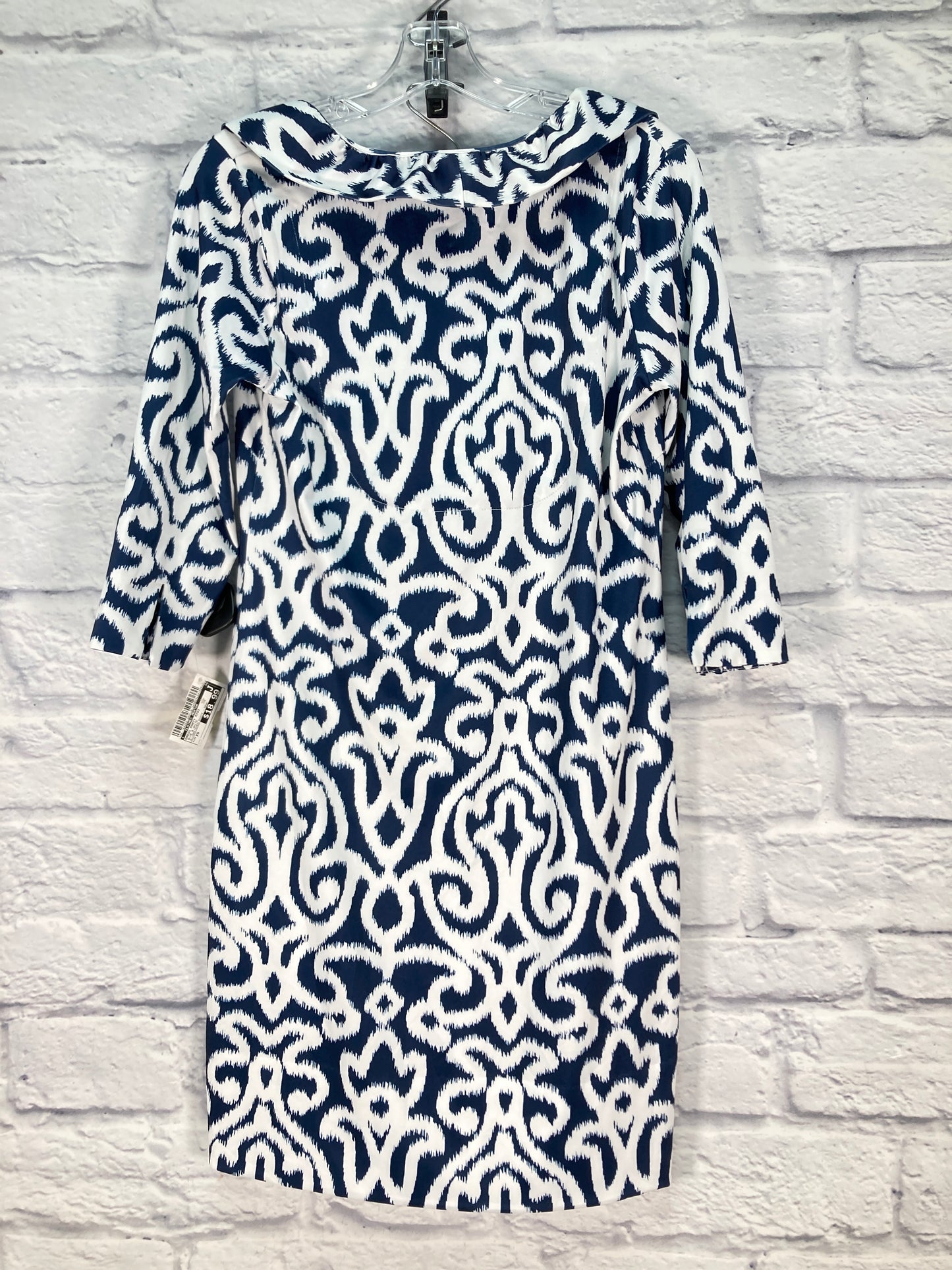 Dress Party Midi By Clothes Mentor In Blue & White, Size: Xs