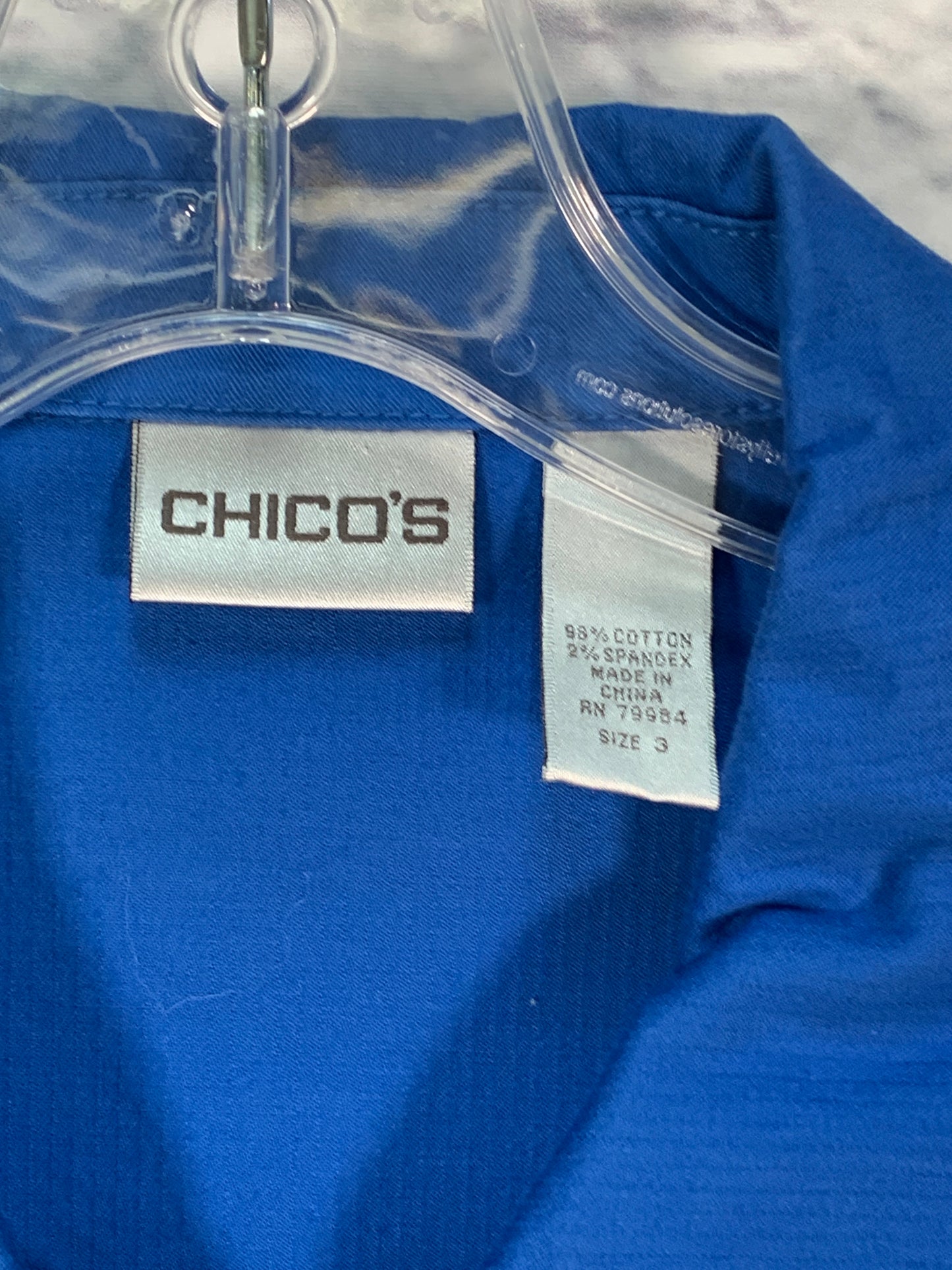 Jacket Utility By Chicos In Blue, Size: Xl