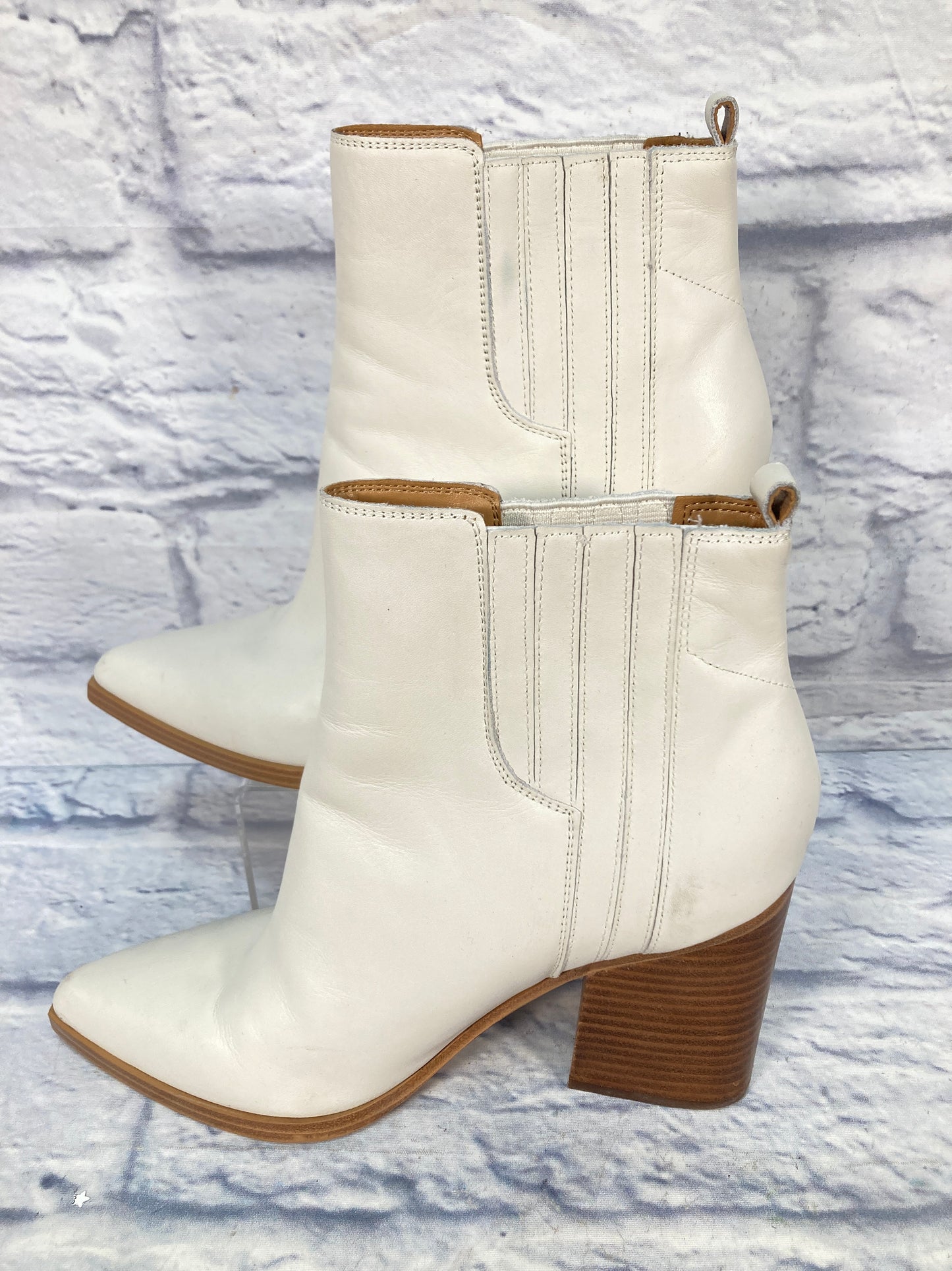 Boots Ankle Heels By Mark Fisher In Cream, Size: 10