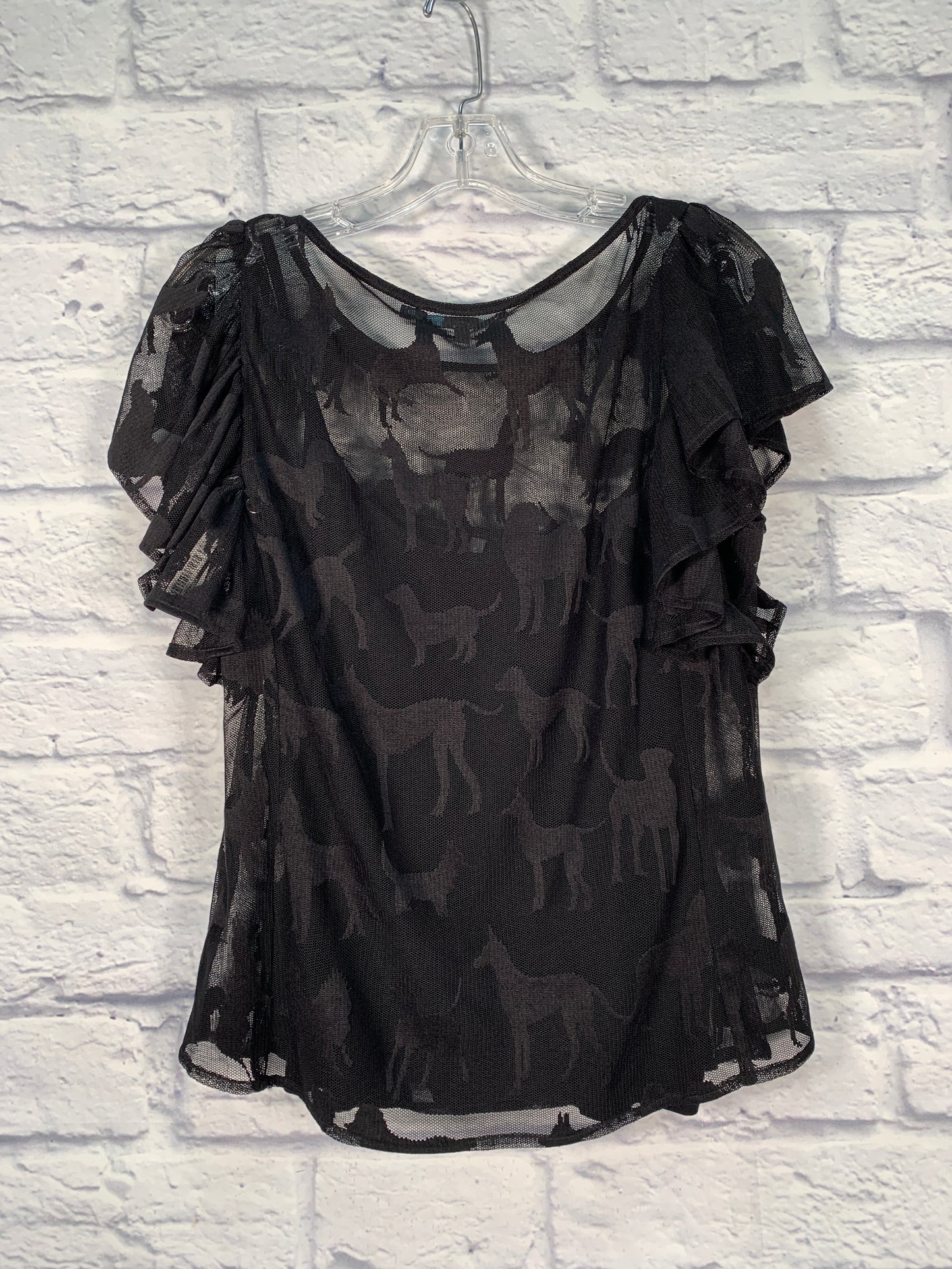 Blouse Short Sleeve By Eva Franco In Black, Size: L