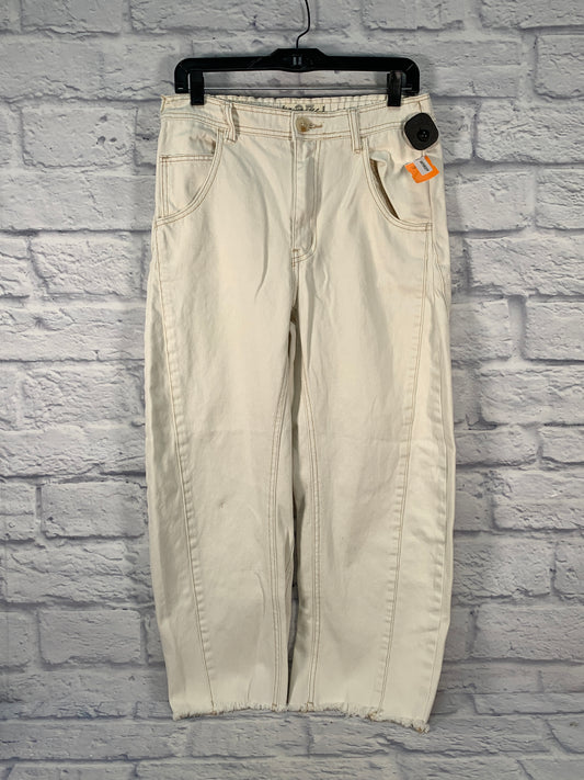 Jeans Wide Leg By We The Free In Cream Denim, Size: 4