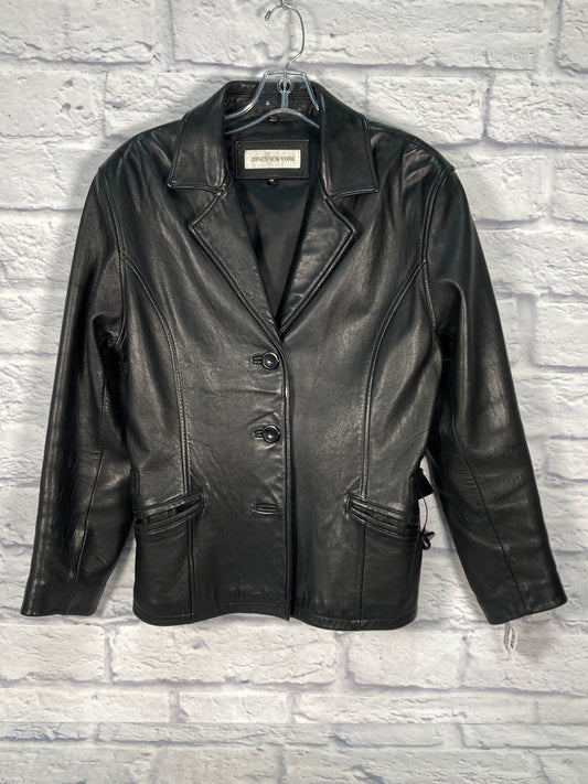 Jacket Leather By Jones New York In Black, Size: 8