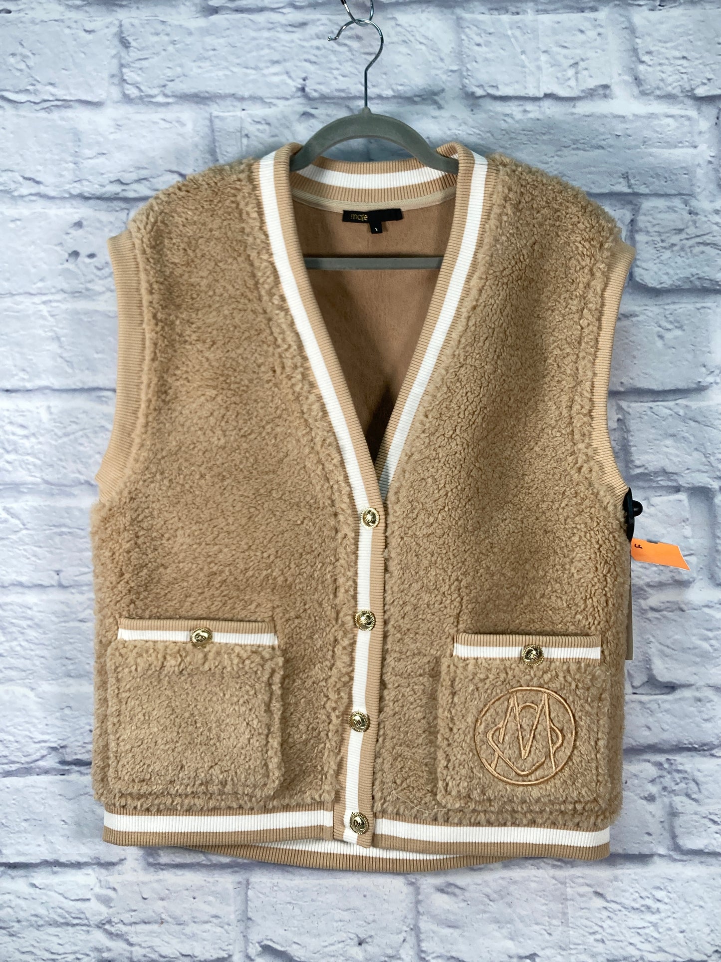 Vest Faux Fur & Sherpa By Clothes Mentor In Cream, Size: S