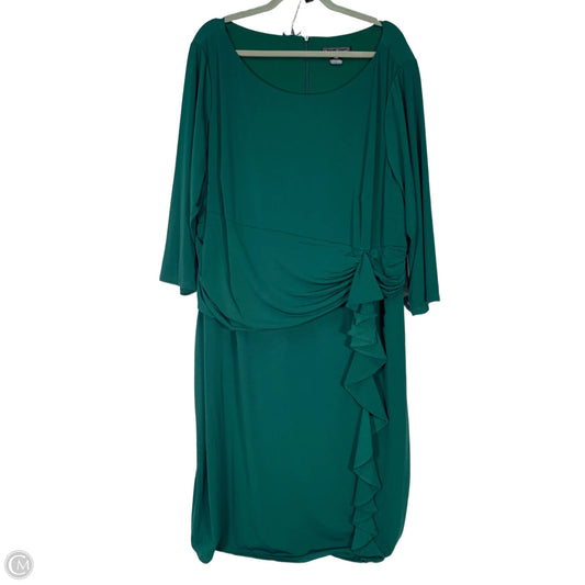 Dress Party Midi By Jessica Howard In Green, Size: 3x