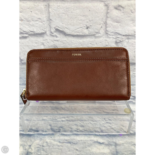 Wallet Leather By Fossil, Size: Large