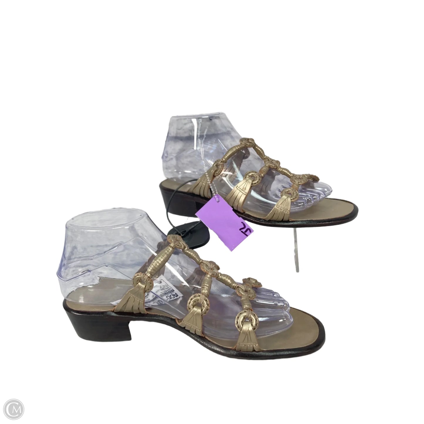 Sandals Heels Block By Cole-haan In Gold, Size: 7