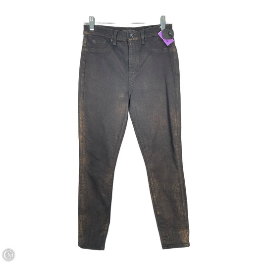 Jeans Skinny By 7 For All Mankind In Black Denim, Size: 8