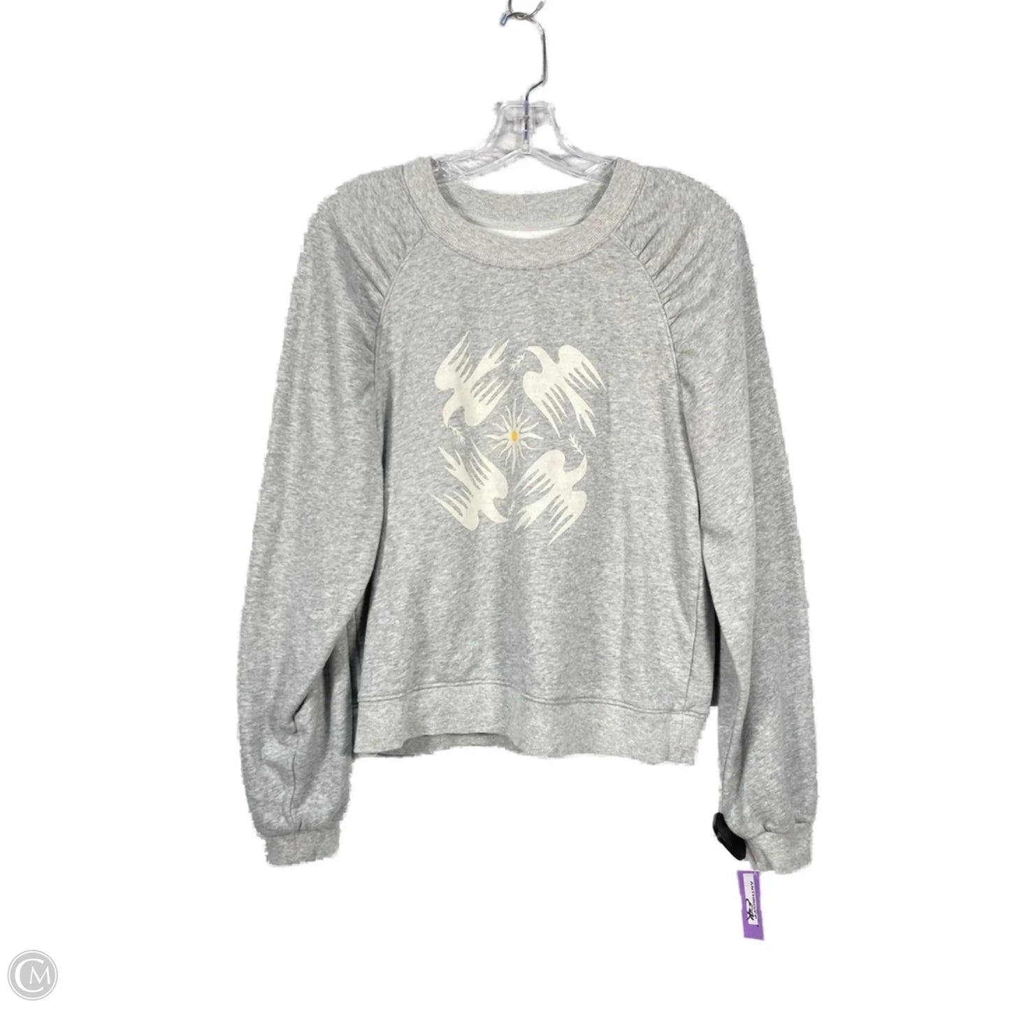 Sweatshirt Crewneck By Anthropologie In Grey, Size: M