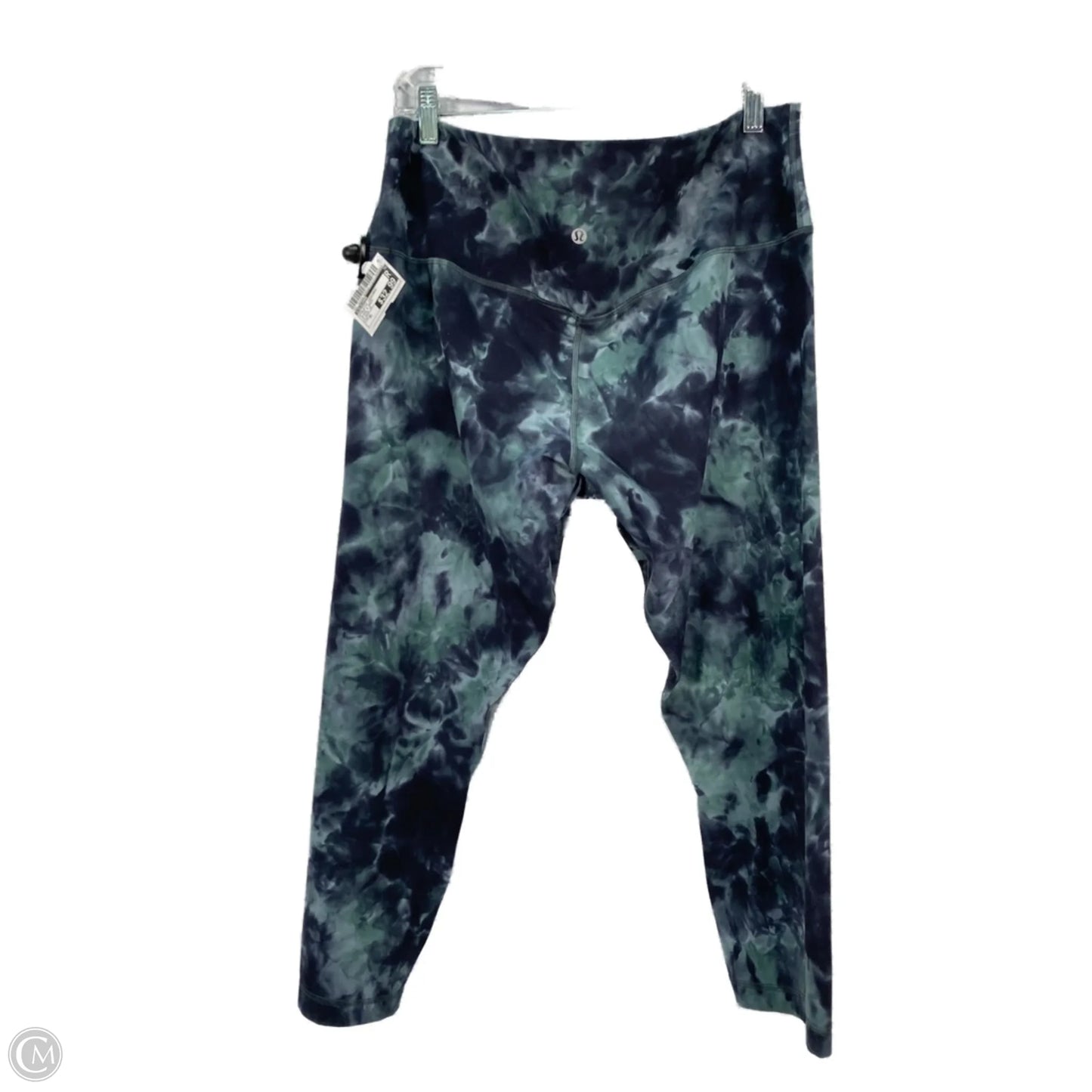Athletic Leggings By Lululemon In Black & Green, Size: Xl