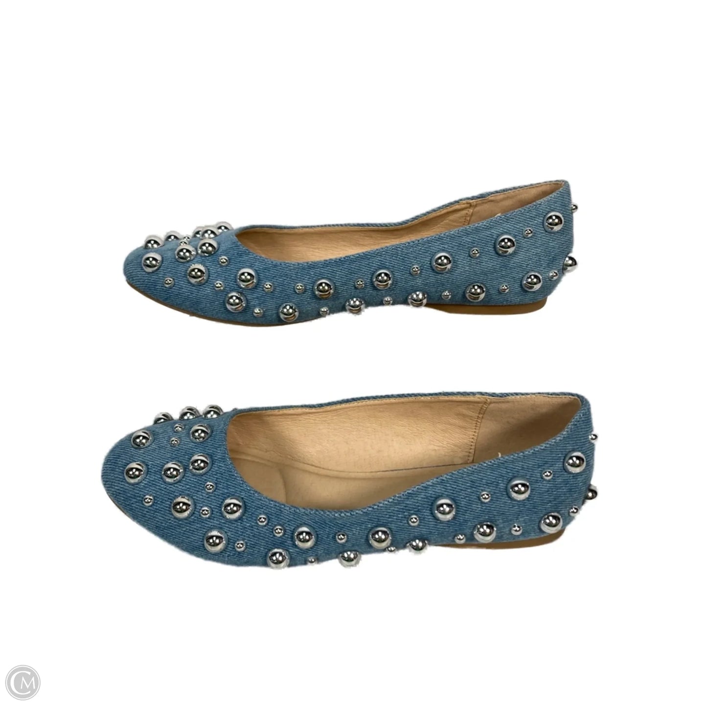 Shoes Flats By Clothes Mentor In Blue & Silver, Size: 8