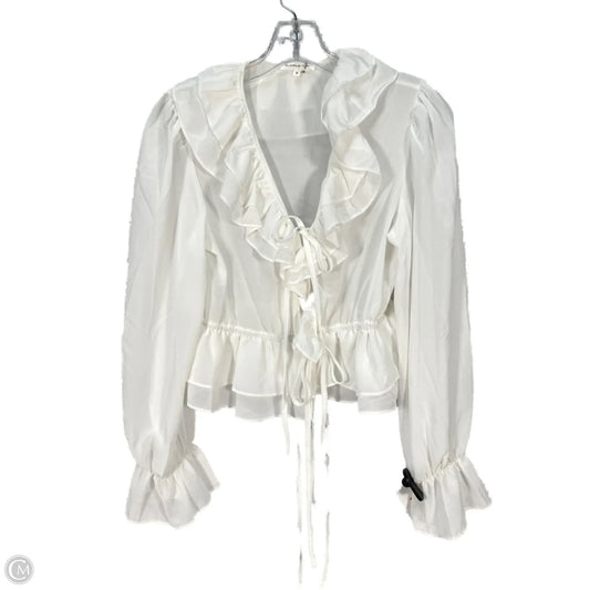 Blouse Long Sleeve By Clothes Mentor In White, Size: S