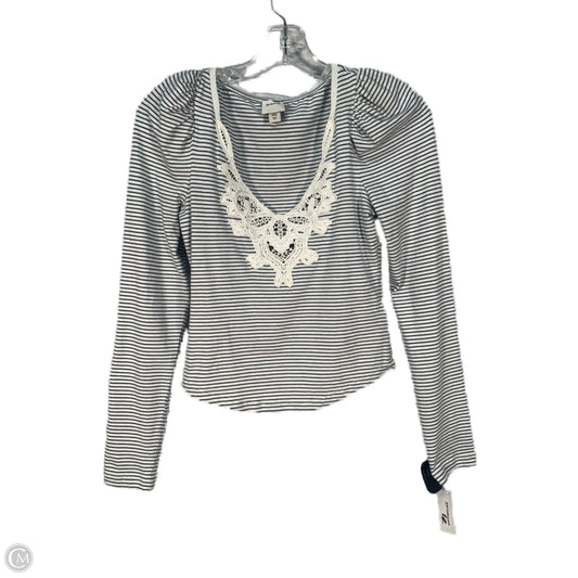 Top Long Sleeve By Maeve In Blue & White, Size: Xxs