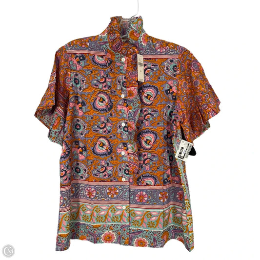 Tunic Short Sleeve By Clothes Mentor In Green & White, Size: Xs