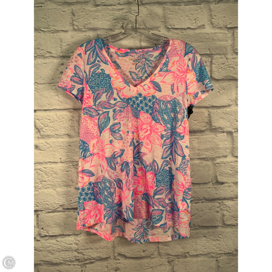 Blouse Designer By Lilly Pulitzer In Blue & Pink, Size: Xs