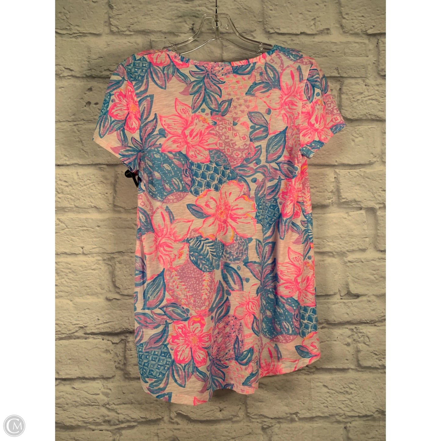Blouse Designer By Lilly Pulitzer In Blue & Pink, Size: Xs