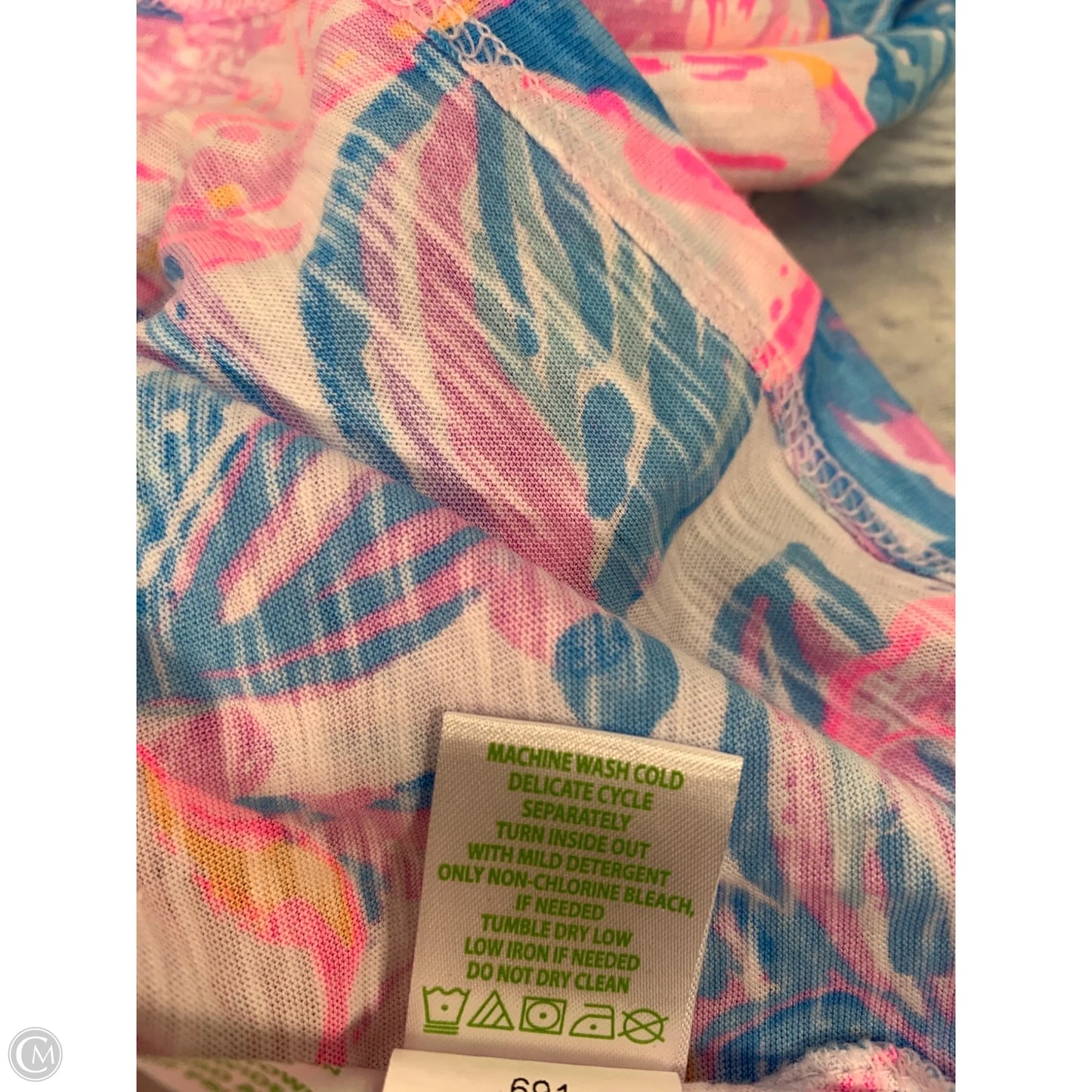 Blouse Designer By Lilly Pulitzer In Blue & Pink, Size: Xs